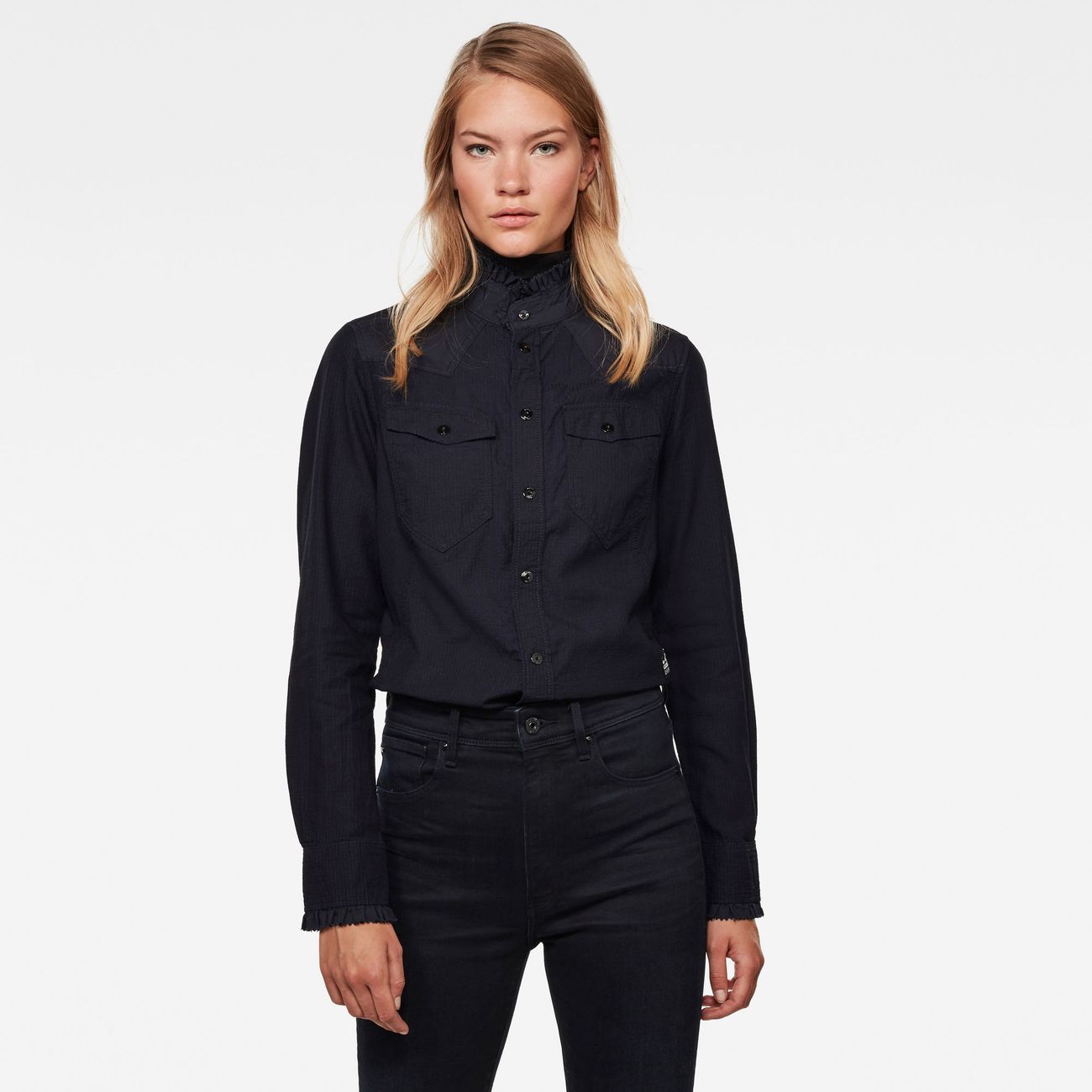 G-STAR RAW DENIM WESTERN KICK FRILL SLIM SHIRT Damen Hemd